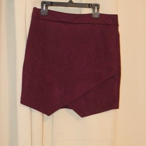 Suede Wrap Skirt